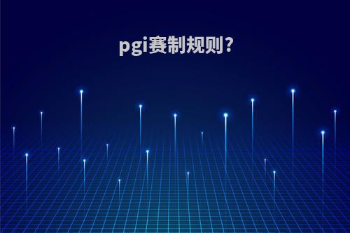 pgi赛制规则?