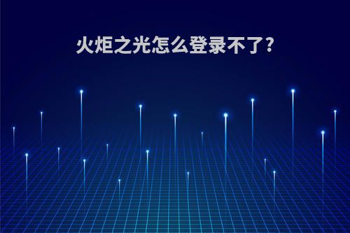 火炬之光怎么登录不了?