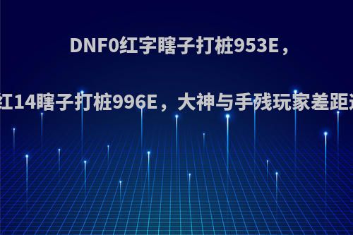 DNF0红字瞎子打桩953E，旭旭宝宝红14瞎子打桩996E，大神与手残玩家差距这么大么?