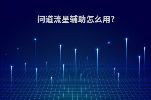 问道流星辅助怎么用?