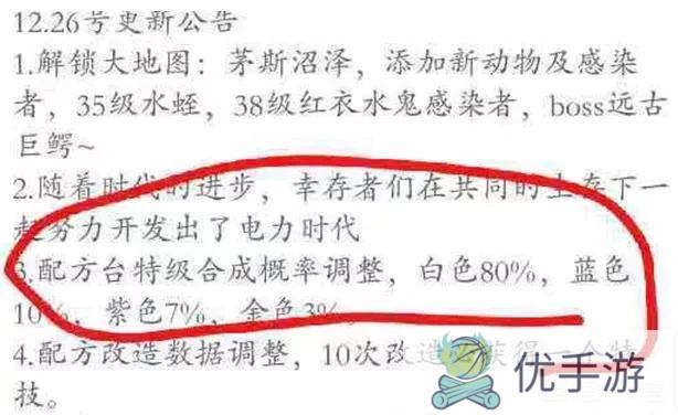 《明日之后》传出调整配方爆率，增加改造保底，难道策划是要走仁慈路线了吗?